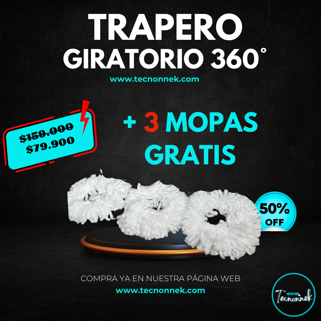 TRAPERO 360 GRANDE EXCLUSIVO + 3 MOPA DE REGALO 🚚 ¡ENVÍO GRATIS a todo el país!