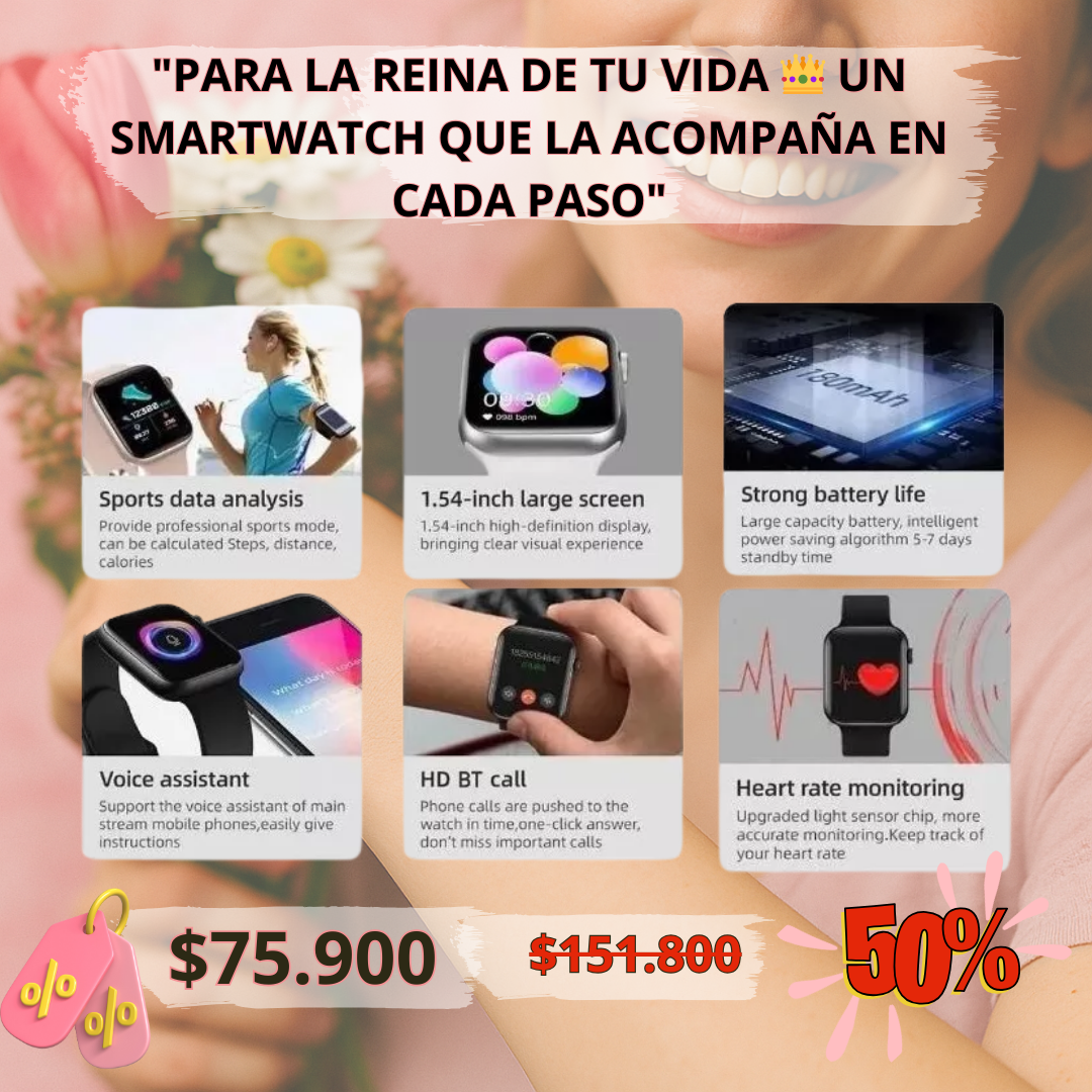 💐 RELOJ INTELIGENTE T500 – ¡A MITAD DE PRECIO SOLO POR HOY! ⌚🔥