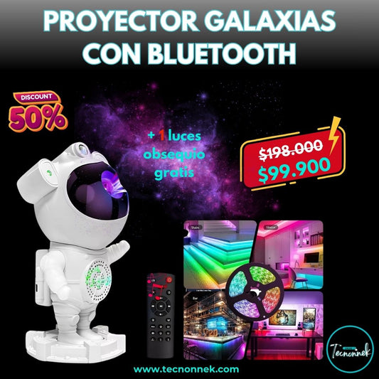 Proyector Galaxias Luna Astronauta Bluetooth Parlante + LUCES DE OBSEQUIO