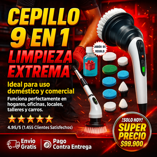 Super Cepillo De Limpieza Eléctrico Giratorio 9 en 1 y 🎁 ¡Llévate un regalo especial!🚚 ¡ENVÍO GRATIS a todo el país!