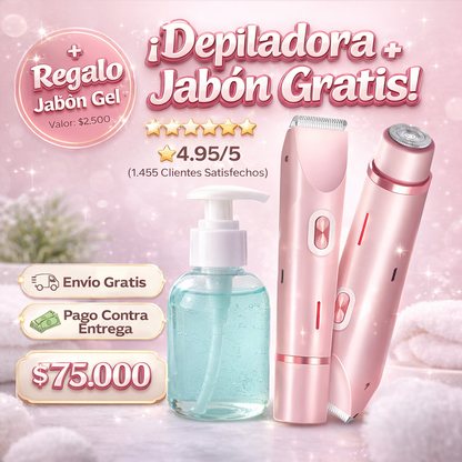 ✨✨DEPILADORA DE MUJER RECARGABLE 2 EN 1✨✨ + 🎁JABON DE REGALO🎁