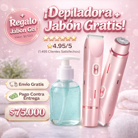 ✨✨DEPILADORA DE MUJER RECARGABLE 2 EN 1✨✨ + 🎁JABON DE REGALO🎁