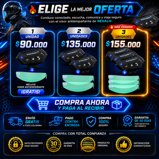 🔥🏍️Intercomunicador pro + antiempañante para casco de regalo🏍️🔥