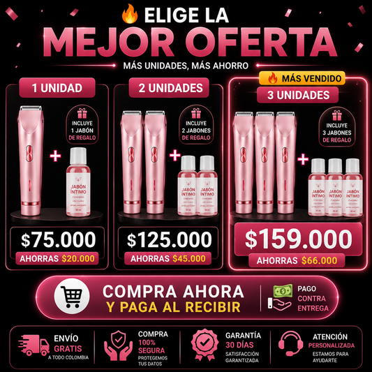 ✨✨DEPILADORA DE MUJER RECARGABLE 2 EN 1✨✨ + 🎁JABON DE REGALO🎁