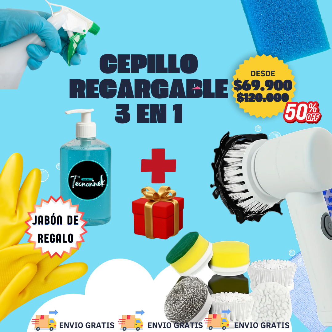 EL CEPILLO MAGIC BRUSH 3 EN 1 REARGABLE 🎁 ¡Llévate un regalo especial!🚚 ¡ENVÍO GRATIS a todo el país!