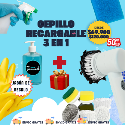 EL CEPILLO MAGIC BRUSH 3 EN 1 REARGABLE 🎁 ¡Llévate un regalo especial!🚚 ¡ENVÍO GRATIS a todo el país!