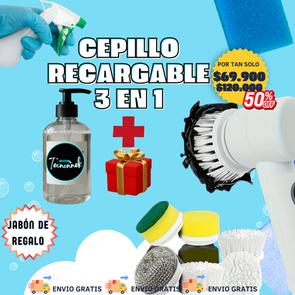 EL CEPILLO MAGIC BRUSH 3 EN 1 REARGABLE 🎁 ¡Llévate un regalo especial!🚚 ¡ENVÍO GRATIS a todo el país!