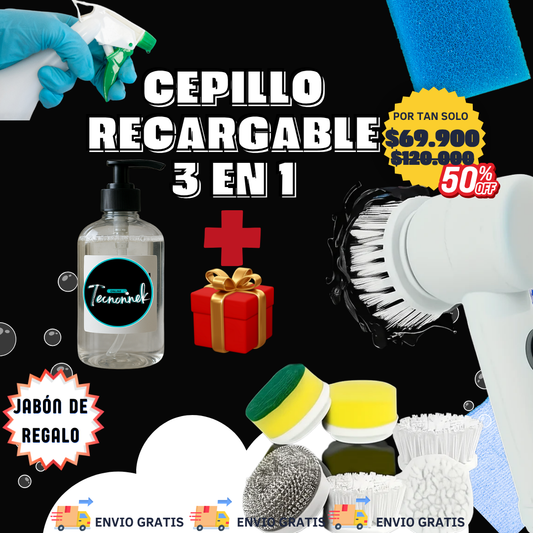 EL CEPILLO MAGIC BRUSH 3 EN 1 REARGABLE 🎁 ¡Llévate un regalo especial!🚚 ¡ENVÍO GRATIS a todo el país!