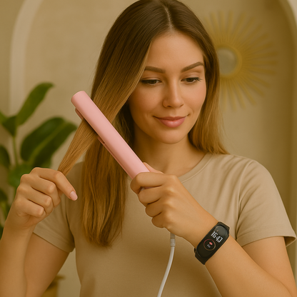 MINI PLANCHA PORTÁTIL PARA CABELLO + REGALO RELOJ T500 ✨💖