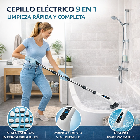 Super Cepillo De Limpieza Eléctrico Giratorio 9 en 1 y 🎁 ¡Llévate un regalo especial!🚚 ¡ENVÍO GRATIS a todo el país!