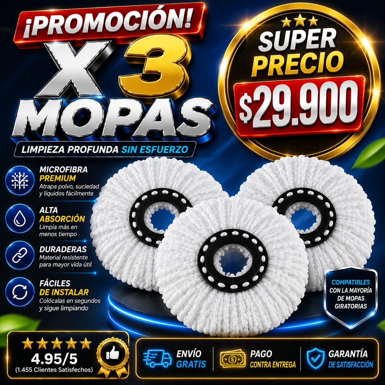 COMBO EN PROMO X 3 MOPAS SUPER GRADES