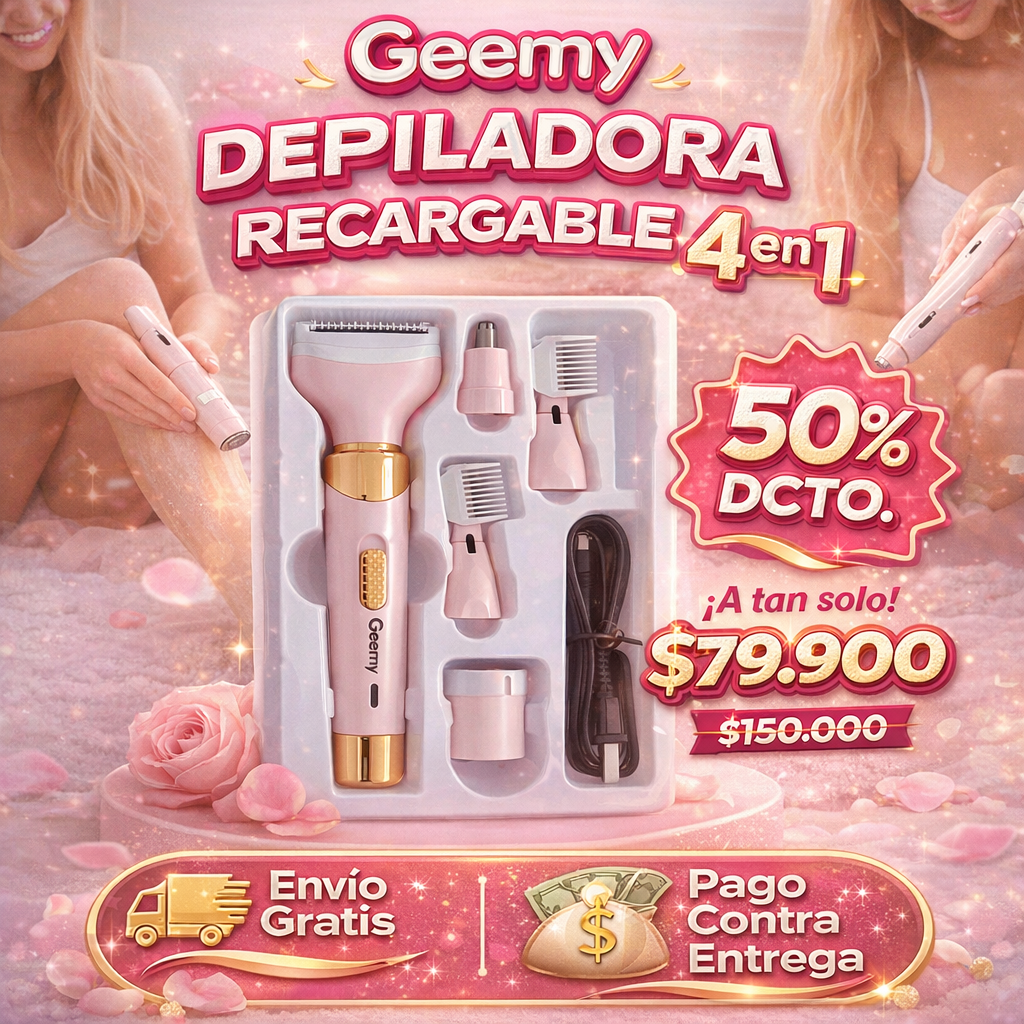 Depiladora Eléctrica Para Mujer Recargable 4 En 1