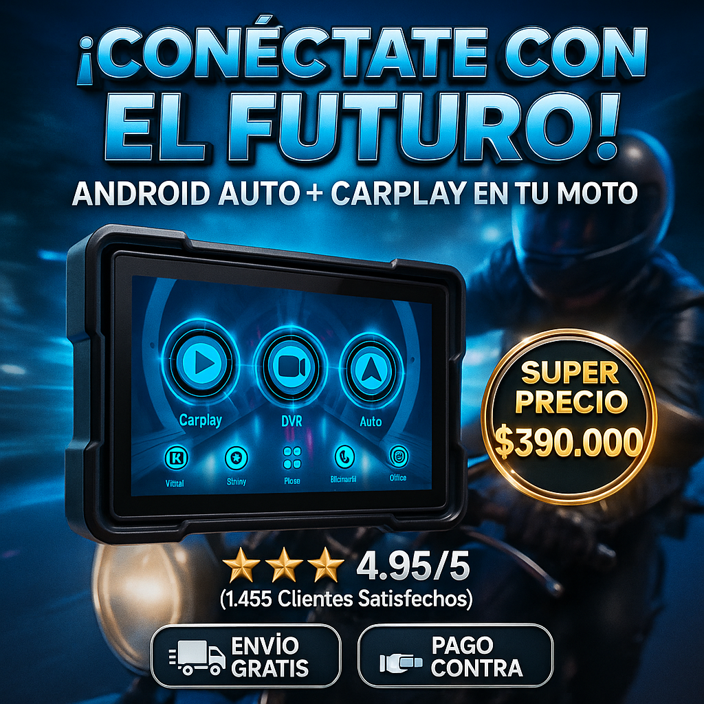 🔥🏍️Pantalla Tactil Para Moto Android Auto Y Carplay🏍️🔥