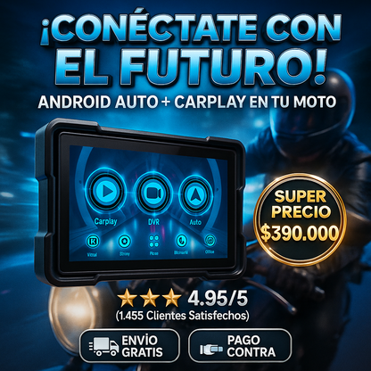 🔥🏍️Pantalla Tactil Para Moto Android Auto Y Carplay🏍️🔥