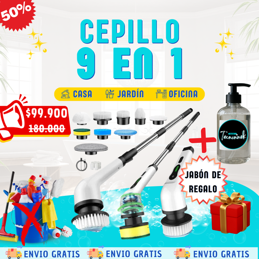 Super Cepillo De Limpieza Eléctrico Giratorio 9 en 1 y 🎁 ¡Llévate un regalo especial!🚚 ¡ENVÍO GRATIS a todo el país!