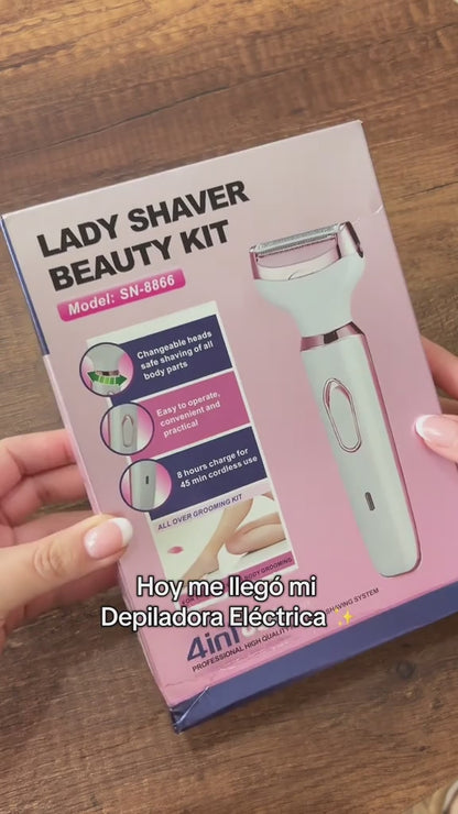 Depiladora Eléctrica Para Mujer Recargable 4 En 1