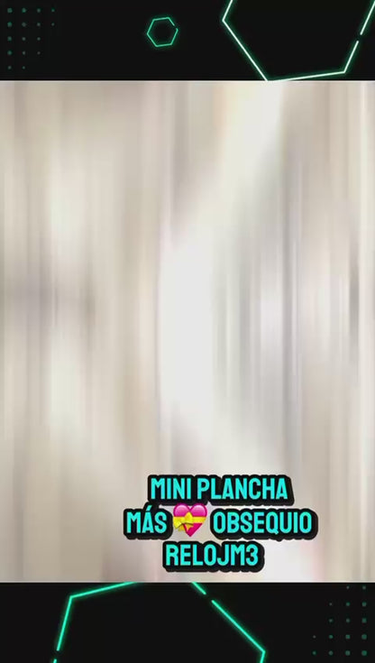 MINI PLANCHA PORTÁTIL PARA CABELLO + REGALO RELOJ T500 ✨💖