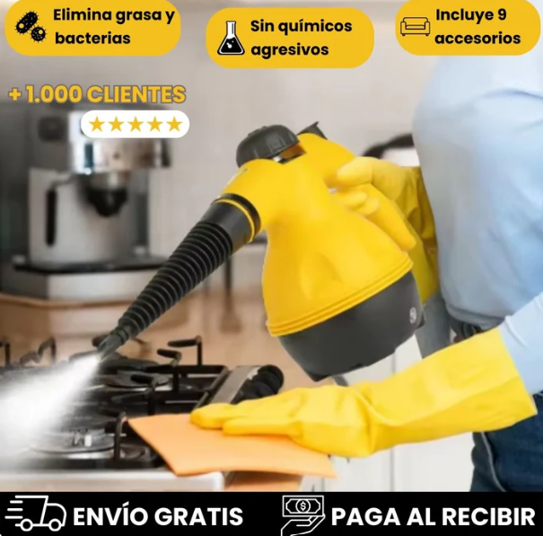 ASPIRADORA A VAPOR CLEAN PRO  LIMPIEZA POTENTE, FACIL Y PROFESIONAL